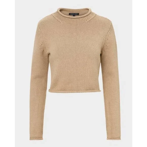 Veronica Beard Briony Knit Cotton Roll Neck Sweater Sz S Stone - Picture 3 of 10